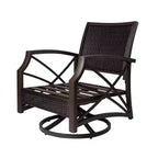 Set Kinger Home Lark da 3 pezzi con braciere a propano in vimini e telaio in alluminio