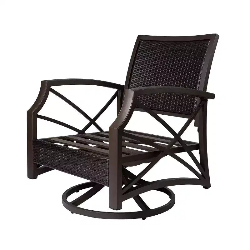 Set Kinger Home Lark da 3 pezzi con braciere a propano in vimini e telaio in alluminio