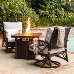 Set Kinger Home Lark da 3 pezzi con braciere a propano in vimini e telaio in alluminio