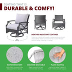 Set Kinger Home Lark da 3 pezzi con braciere a propano in vimini e telaio in alluminio