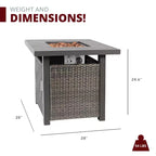 Set Kinger Home Lark da 3 pezzi con braciere a propano in vimini e telaio in alluminio