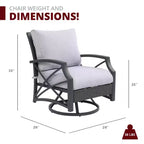 Set Kinger Home Lark da 3 pezzi con braciere a propano in vimini e telaio in alluminio