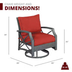 Set Kinger Home Lark da 3 pezzi con braciere a propano in vimini e telaio in alluminio