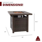 Set Kinger Home Lark da 3 pezzi con braciere a propano in vimini e telaio in alluminio