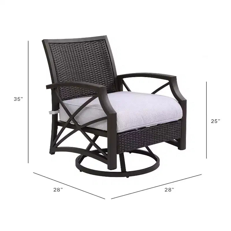 Set Kinger Home Lark da 3 pezzi con braciere a propano in vimini e telaio in alluminio