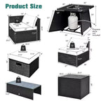 Costway 9PCS Patio Rattan Furniture Set Fire Pit Space-saving W/ Cushion cover