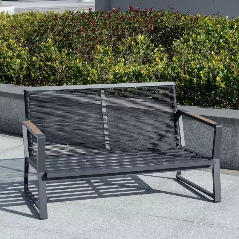 Set di mobili da patio Outsunny 4 pezzi, set da conversazione in alluminio, set di divani da giardino per esterni con poltrone, divanetto, tavolino centrale e cuscini