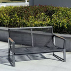 Set di mobili da patio Outsunny 4 pezzi, set da conversazione in alluminio, set di divani da giardino per esterni con poltrone, divanetto, tavolino centrale e cuscini