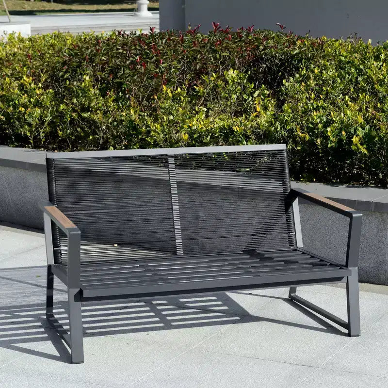 Set di mobili da patio Outsunny 4 pezzi, set da conversazione in alluminio, set di divani da giardino per esterni con poltrone, divanetto, tavolino centrale e cuscini