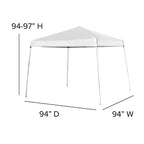 Set Portatile Emma e Oliver per Portellone Posteriore, Campeggio o Eventi con Tenda a Baldacchino Pop-Up Bianca con Borsa per il Trasporto e Tavolo Pieghevole con Panchine