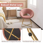 Poltrona in velluto con gambe in metallo