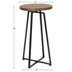Tavolino rotondo in legno con base a X