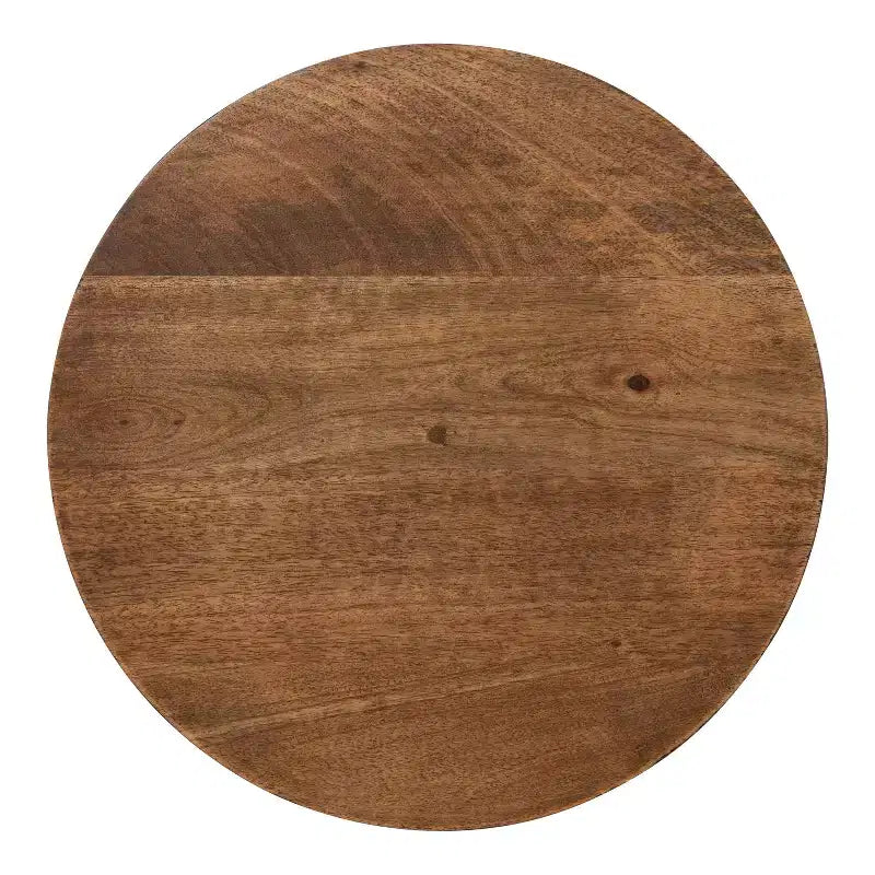 Tavolino rotondo in legno con base a X