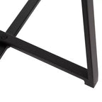 Tavolino rotondo in legno con base a X