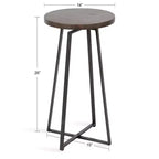 Tavolino rotondo in legno con base a X