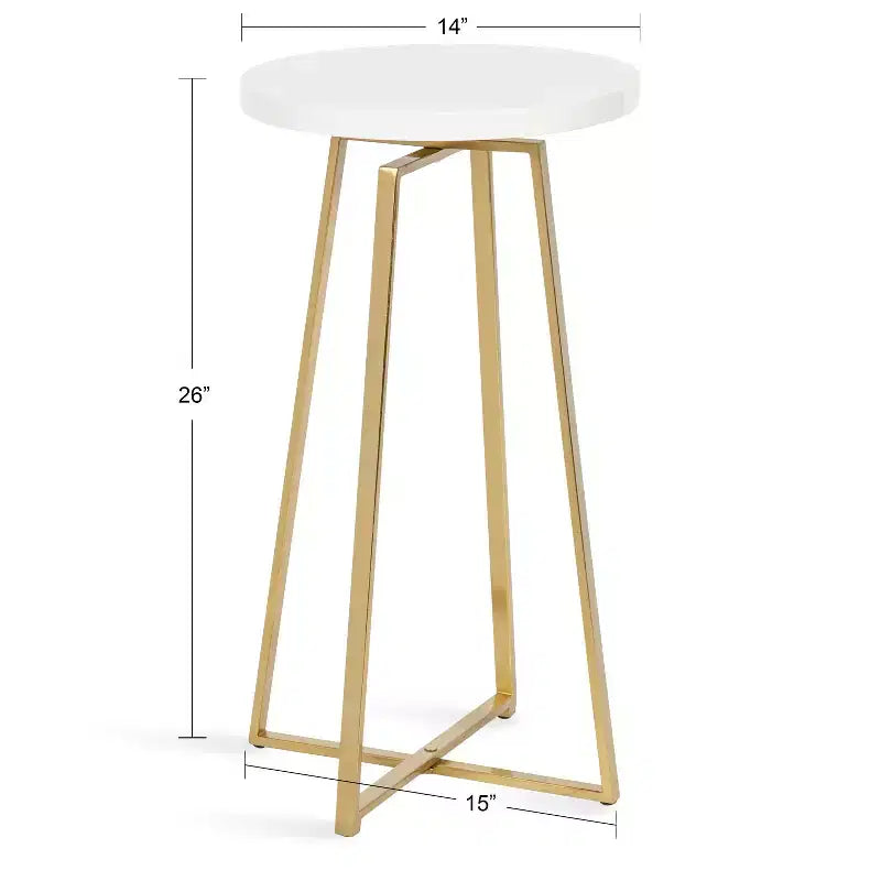 Tavolino rotondo in legno con base a X