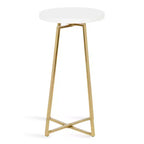 Tavolino rotondo in legno con base a X