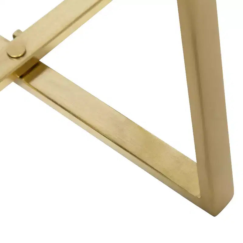 Tavolino rotondo in legno con base a X