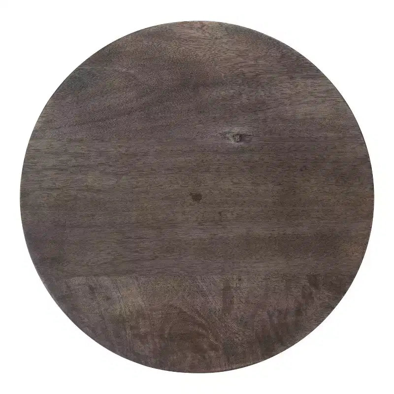 Tavolino rotondo in legno con base a X