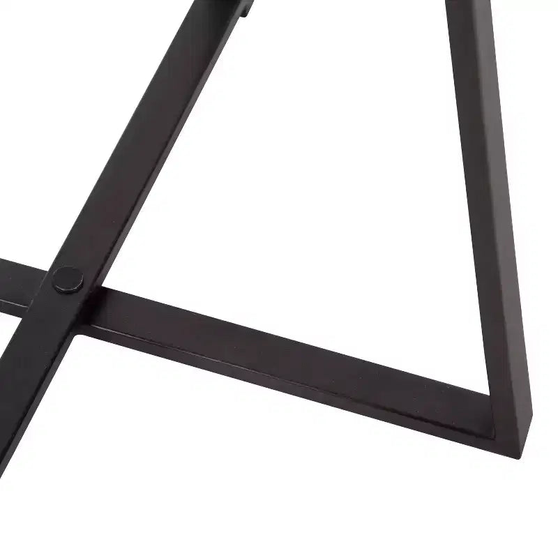 Tavolino rotondo in legno con base a X