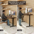 Scrivania sit-stand regolabile in altezza con manovella e piano da 55"