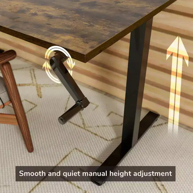 Scrivania sit-stand regolabile in altezza con manovella e piano da 55"
