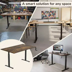 Scrivania sit-stand regolabile in altezza con manovella e piano da 55"