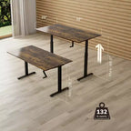 Scrivania sit-stand regolabile in altezza con manovella e piano da 55"