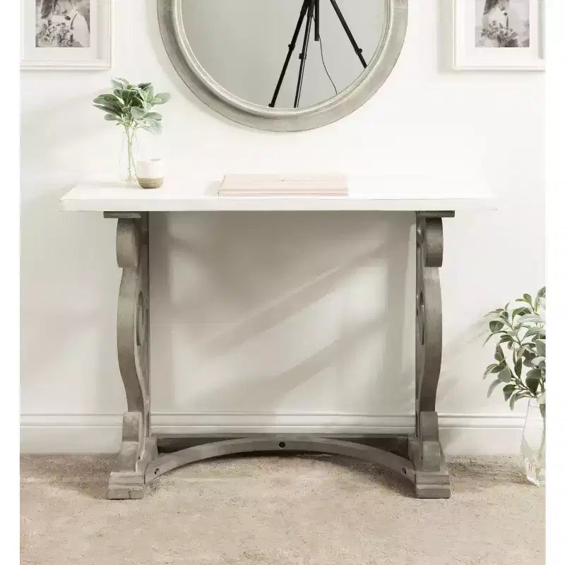 Consolle in legno con gambe curve