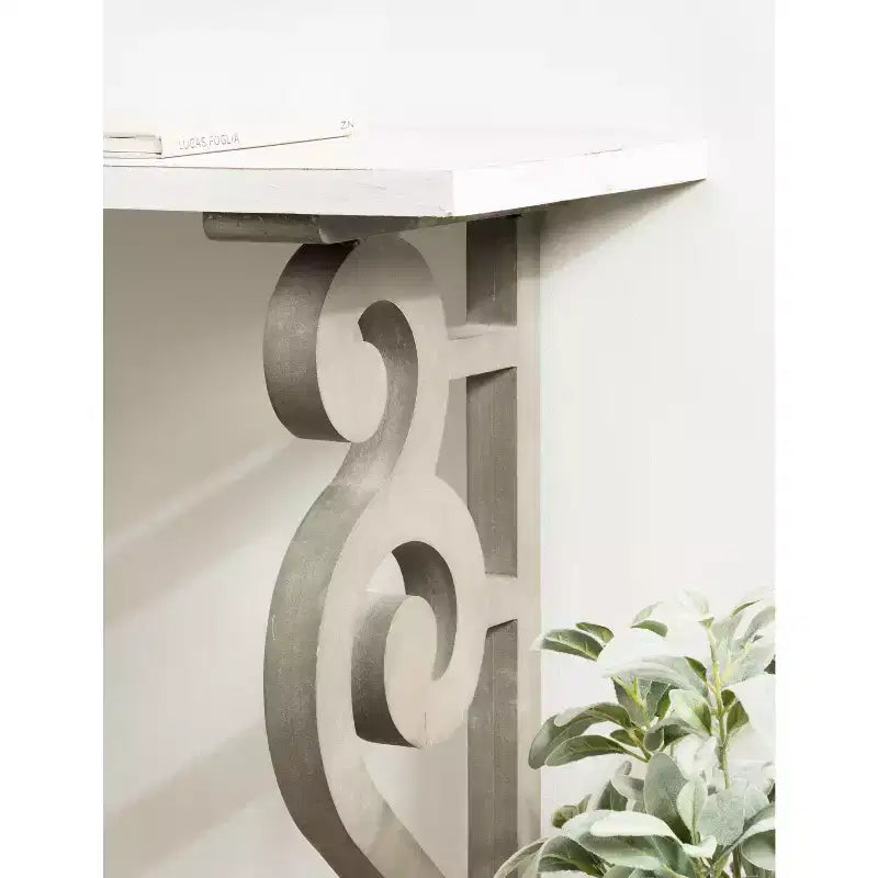 Consolle in legno con gambe curve