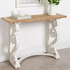 Consolle in legno con gambe curve