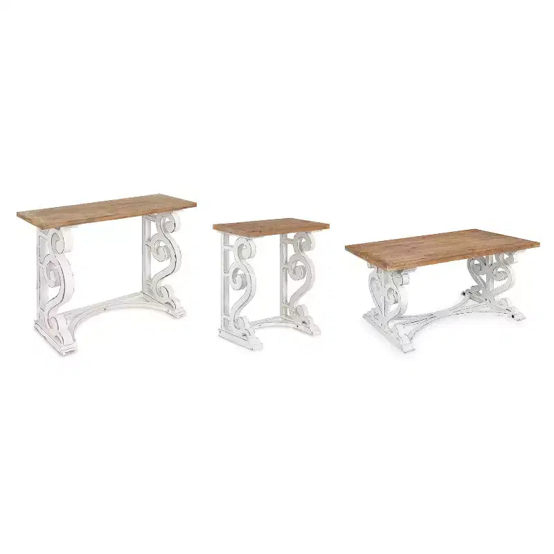 Consolle in legno con gambe curve