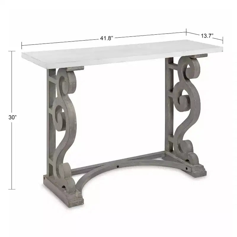 Consolle in legno con gambe curve