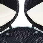 Set di sdraio Merami 3 pezzi - Per interni/esterni - PAT9017 - Nero/Beige - Safavieh