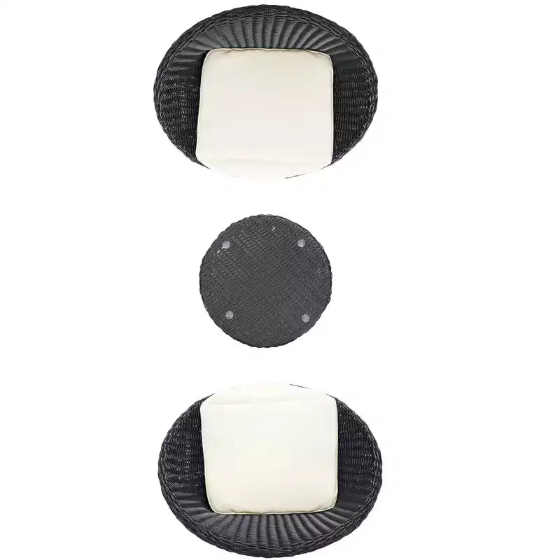Set di sdraio Merami 3 pezzi - Per interni/esterni - PAT9017 - Nero/Beige - Safavieh