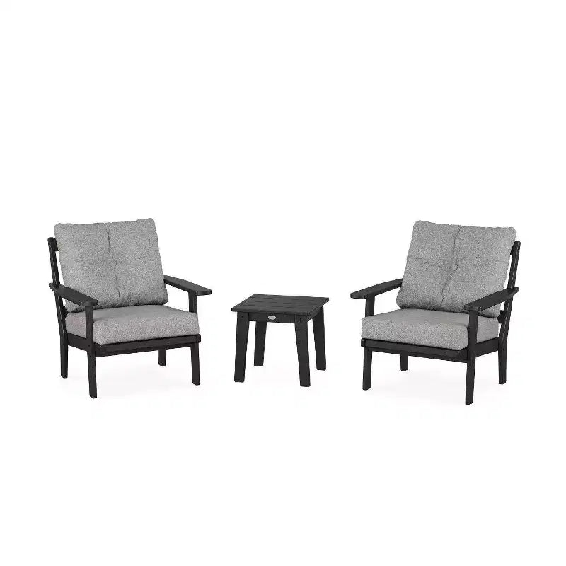 Set conversazione da esterno a tre pezzi POLYWOOD Prairie Deep Seating