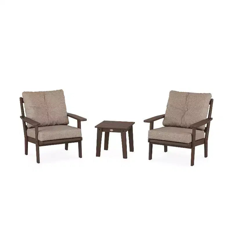 Set conversazione da esterno a tre pezzi POLYWOOD Prairie Deep Seating