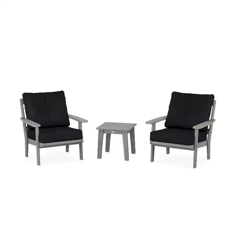 Set conversazione da esterno a tre pezzi POLYWOOD Prairie Deep Seating