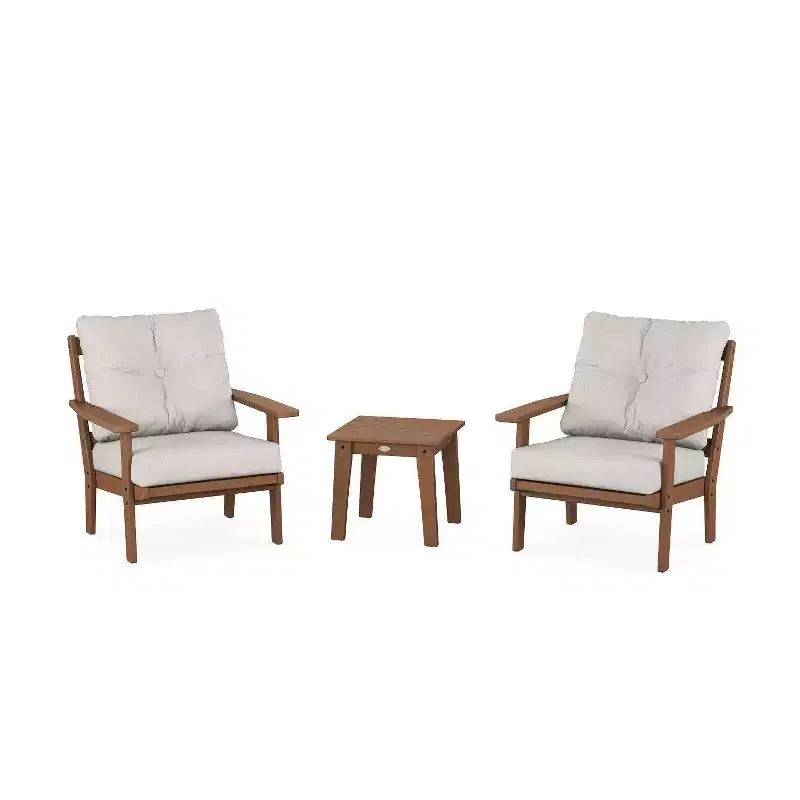 Set conversazione da esterno a tre pezzi POLYWOOD Prairie Deep Seating