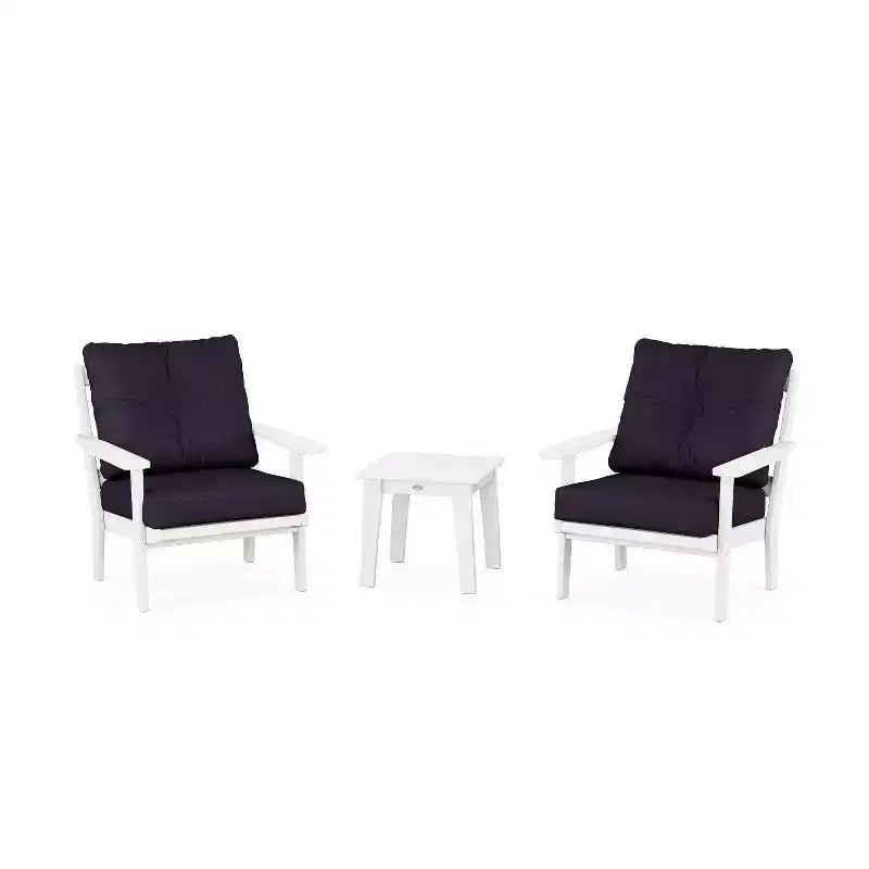 Set conversazione da esterno a tre pezzi POLYWOOD Prairie Deep Seating