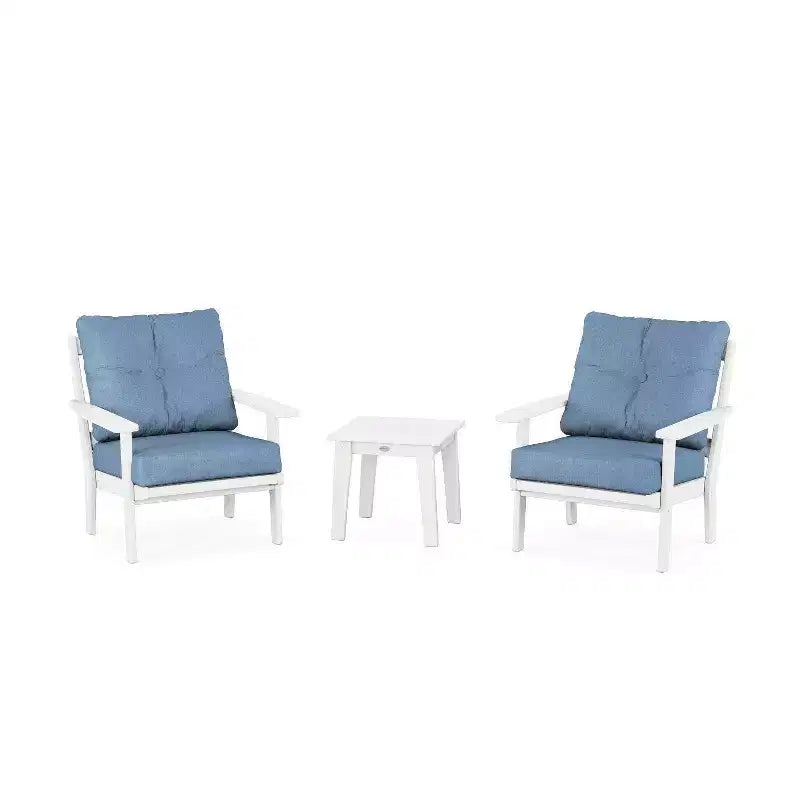 Set conversazione da esterno a tre pezzi POLYWOOD Prairie Deep Seating