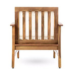 Set da conversazione GDFStudio Abena da 4 posti per esterni in legno di acacia con cuscini, Teak e Crema