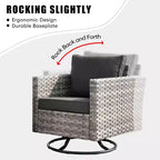 Marlton Set di mobili da esterno in vimini a 8 pezzi per patio, divano componibile con poltrona girevole e cuscini